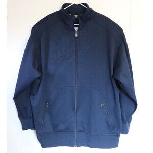 Vintage Nike Mens Track Jacket Size 2XL Full Zip  Blue Logo Embroidered Y2K‎